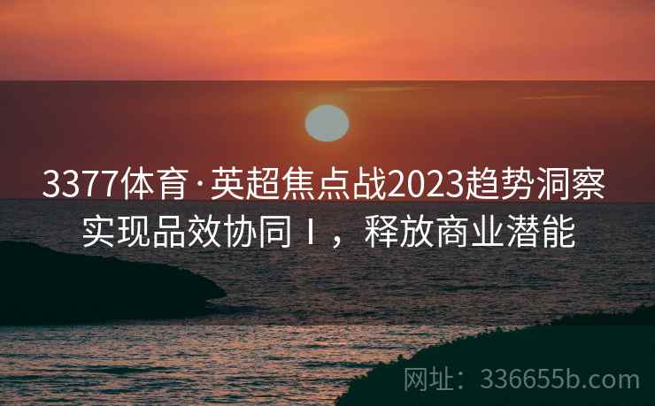 3377体育·英超焦点战2023趋势洞察 实现品效协同Ⅰ，释放商业潜能