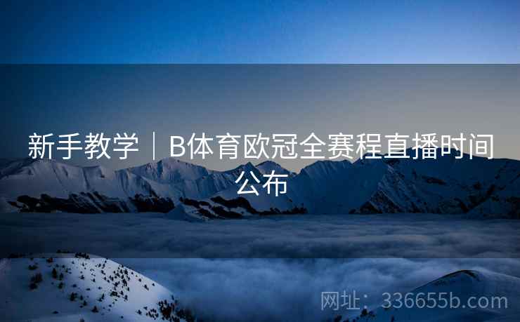 新手教学｜B体育欧冠全赛程直播时间公布